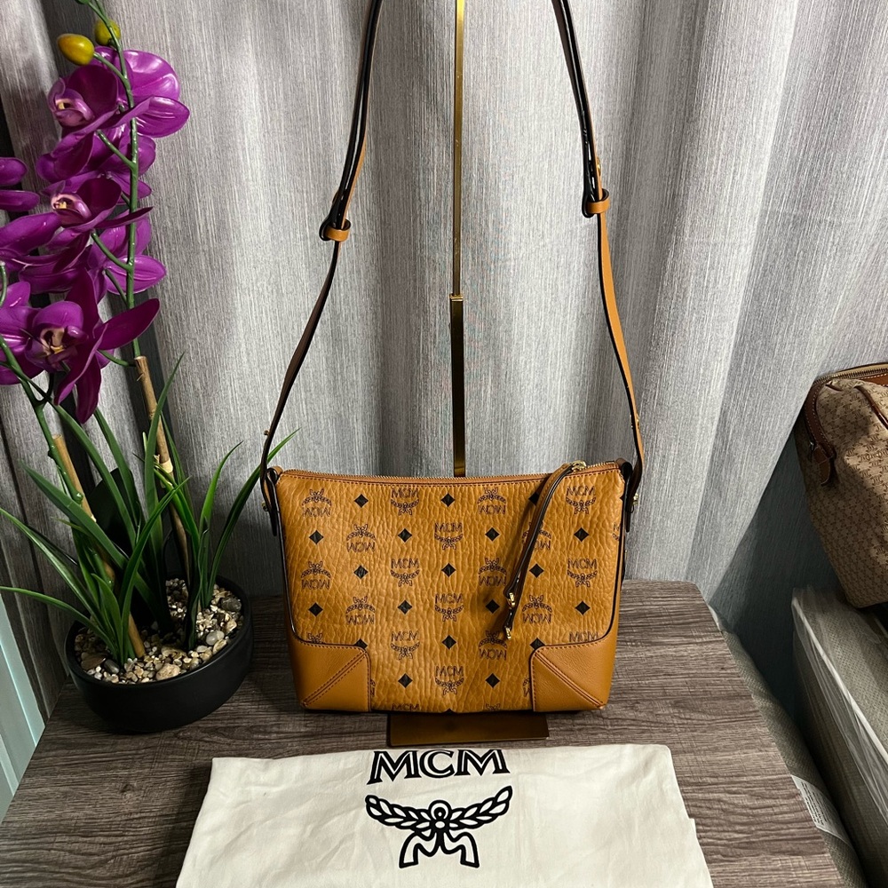 MCM Tan Klara Shoulder to Crossbody Bag